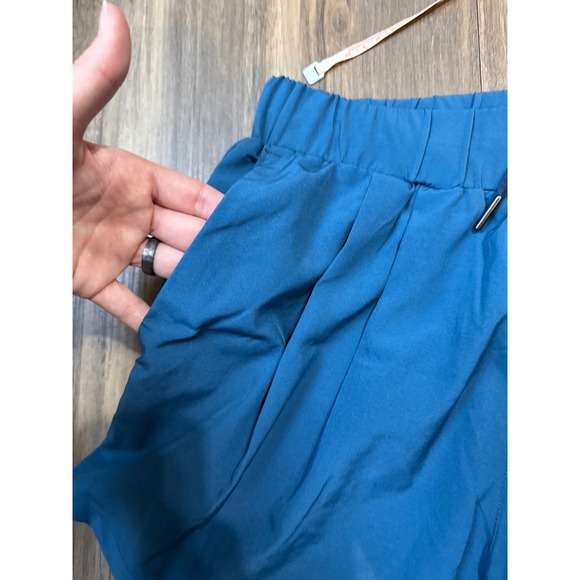 Halara High Rise Elastic Waist Drawstring Ruched Pocket Casual Short Sz M Blue - Picture 5 of 6